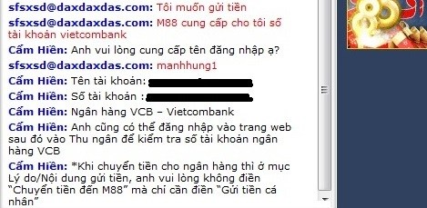 Hướng dẫn gửi tiền m88